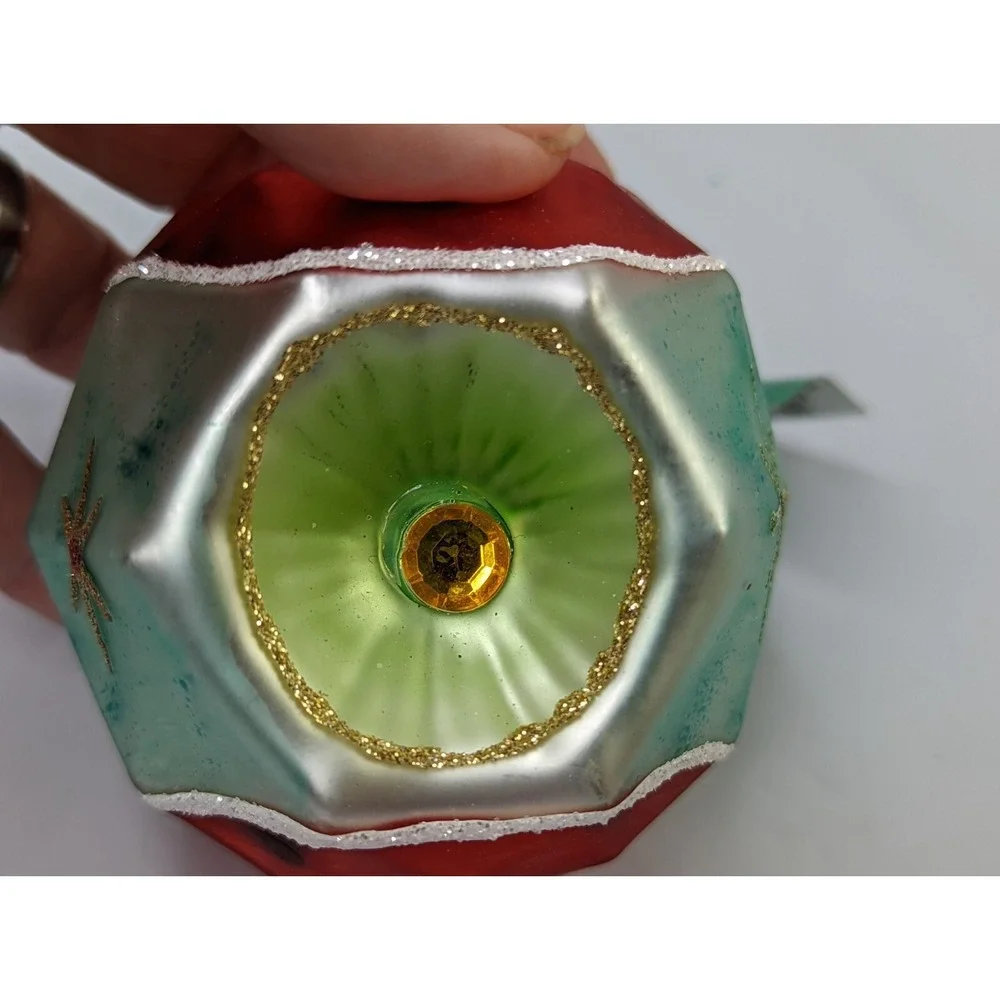 Kurt Adler Glass Ornament Red Blue‎